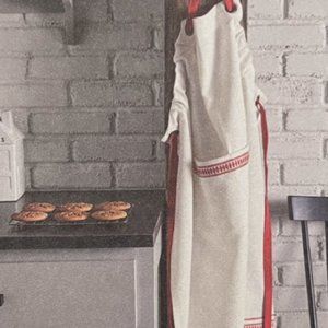Hearth & Hand with Magnolia || Apron "Sour Cream" w/ Red Embroidery Adult